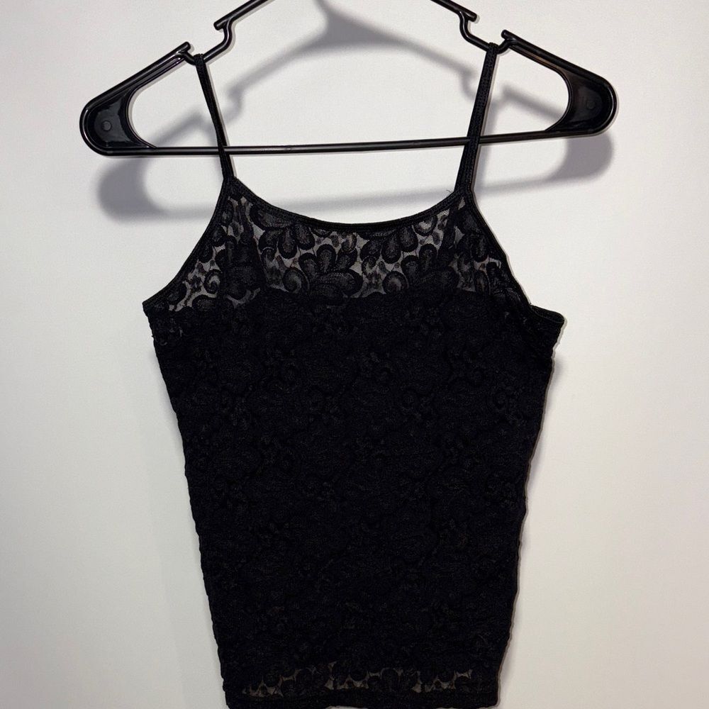 Elegant Black Lace Cami Top